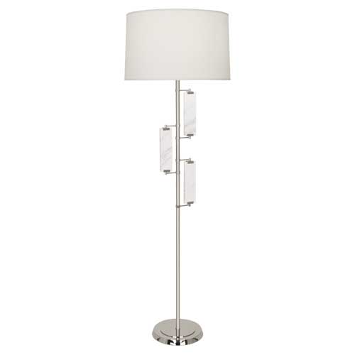 Robert Abbey  Alston Floor Lamp in Polished Nickel Finish with Marble Accents S456