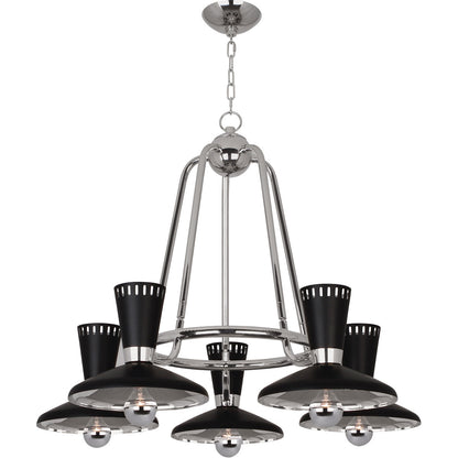 Robert Abbey  Vortex Chandelier in Polished Nickel Finish S568