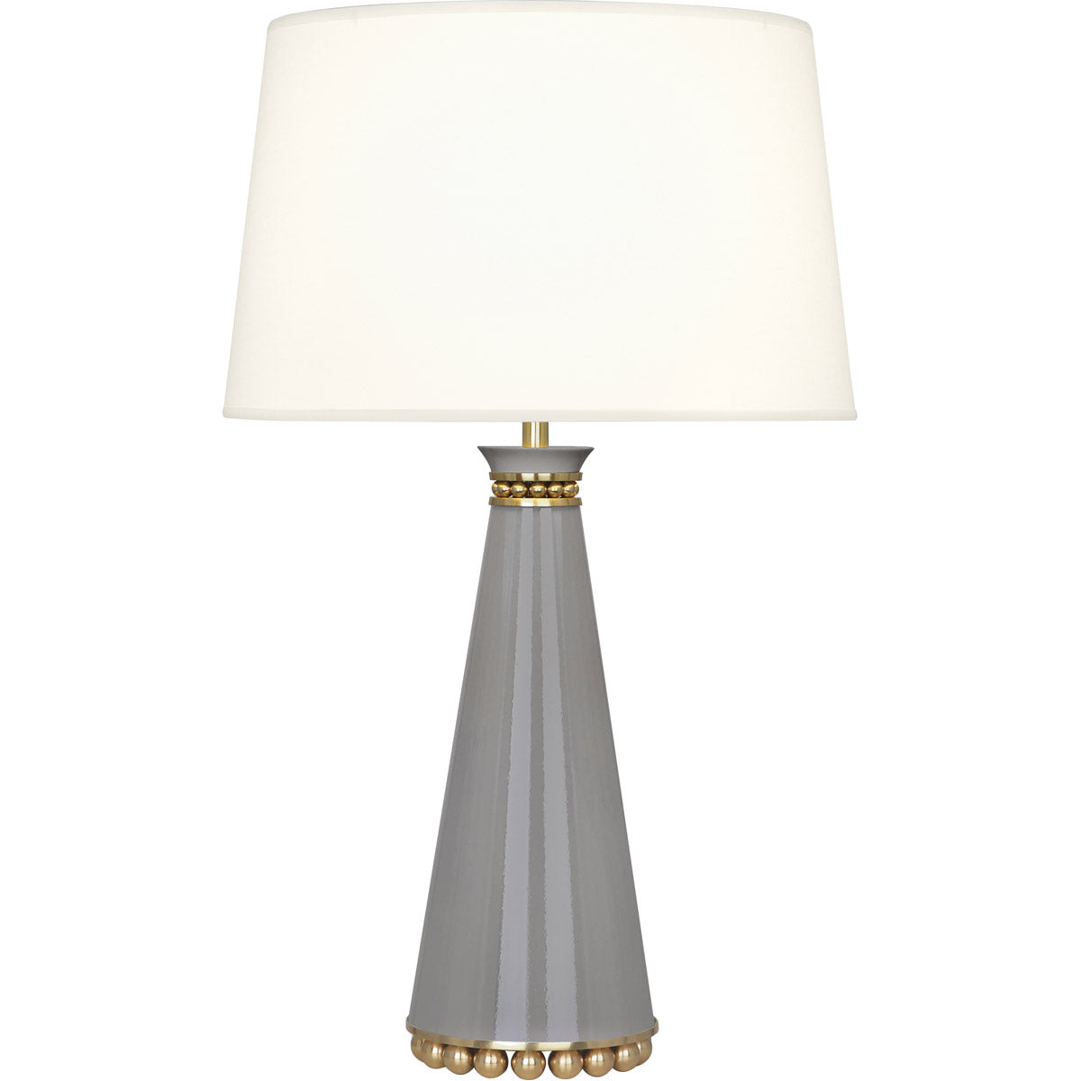 Robert Abbey  Pearl Table Lamp in Smoky Taupe Lacquered Paint and Modern Brass Accents ST44X