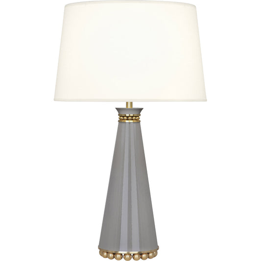 Robert Abbey  Pearl Table Lamp in Smoky Taupe Lacquered Paint and Modern Brass Accents ST44X