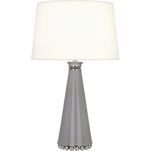 Robert Abbey  Pearl Table Lamp in Smoky Taupe Lacquered Paint and Polished Nickel Accents ST45X