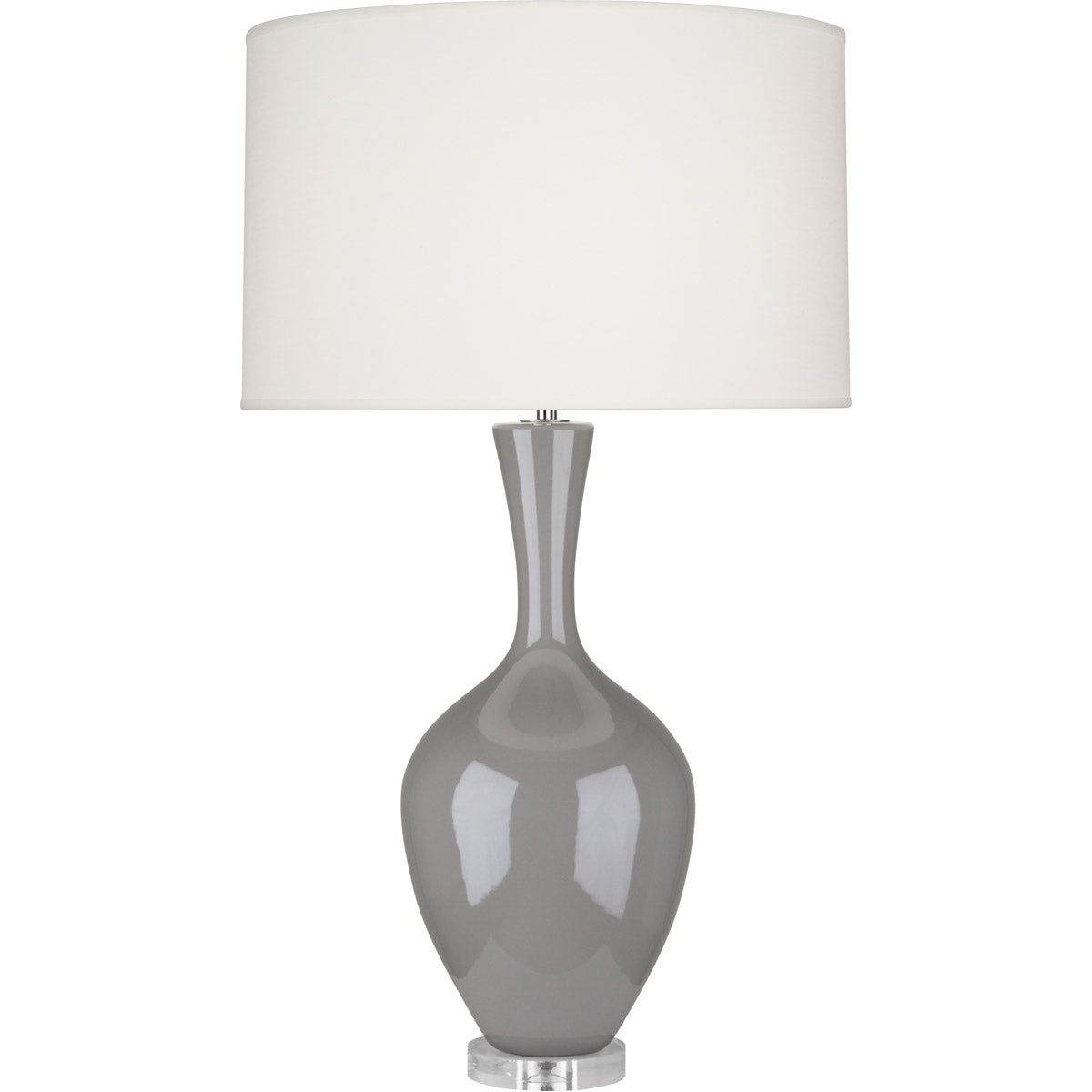 Robert Abbey  Smokey Taupe Audrey Table Lamp in Smoky Taupe Glazed Ceramic ST980