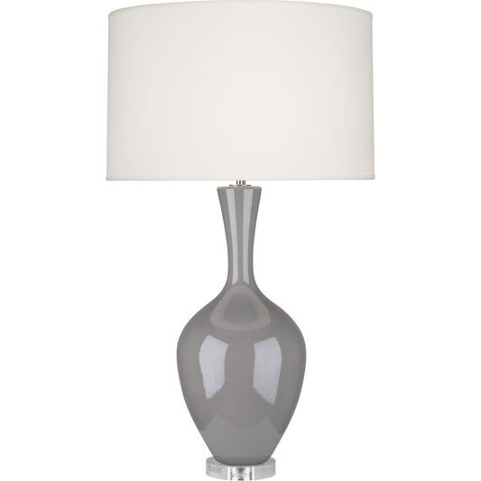 Robert Abbey  Smokey Taupe Audrey Table Lamp in Smoky Taupe Glazed Ceramic ST980