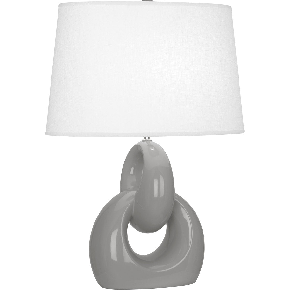 Robert Abbey  Smokey Taupe Fusion Table Lamp in Smoky Taupe Glazed Ceramic with Polished Nickel Accents ST981