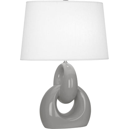 Robert Abbey  Smokey Taupe Fusion Table Lamp in Smoky Taupe Glazed Ceramic with Polished Nickel Accents ST981