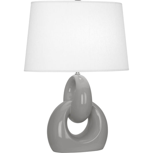 Robert Abbey  Smokey Taupe Fusion Table Lamp in Smoky Taupe Glazed Ceramic with Polished Nickel Accents ST981