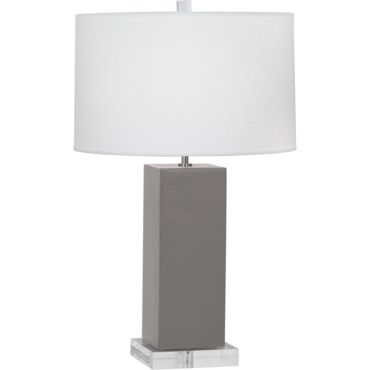 Robert Abbey  Smokey Taupe Harvey Table Lamp in Smoky Taupe Glazed Ceramic ST995