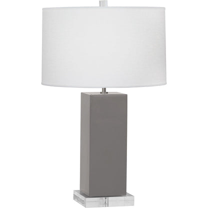 Robert Abbey  Smokey Taupe Harvey Table Lamp in Smoky Taupe Glazed Ceramic ST995