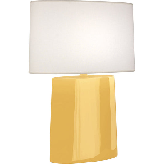 Robert Abbey  Sunset Victor Table Lamp in Sunset Yellow Glazed Ceramic SU03