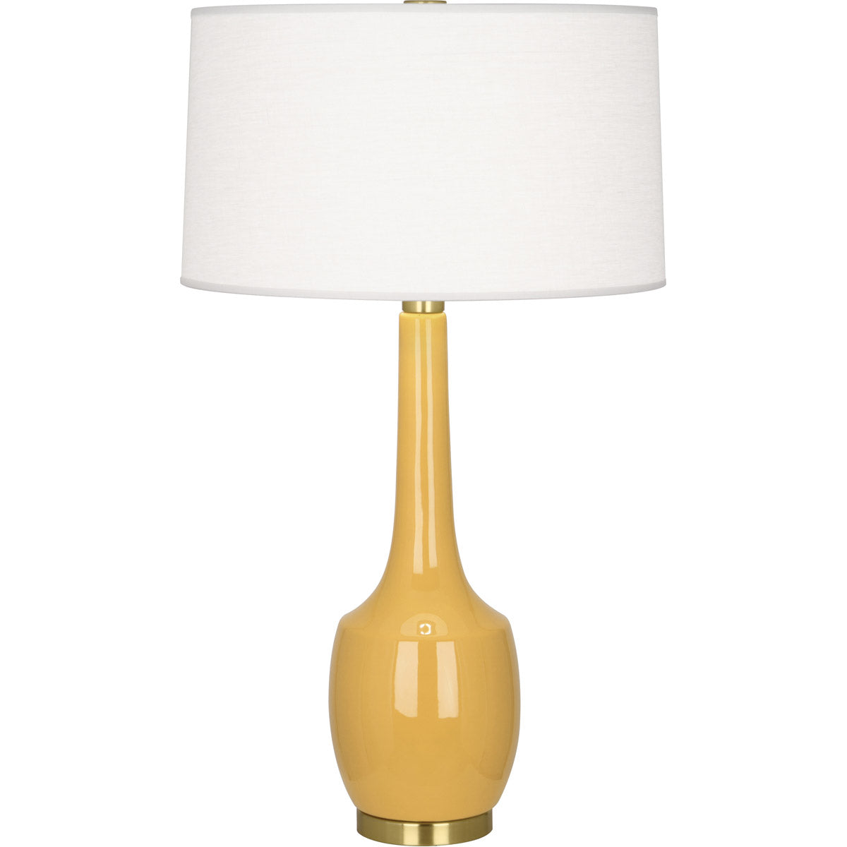 Robert Abbey  Sunset Delilah Table Lamp in Antique Brass Finish with Sunset Yellow Glazed Ceramic SU701