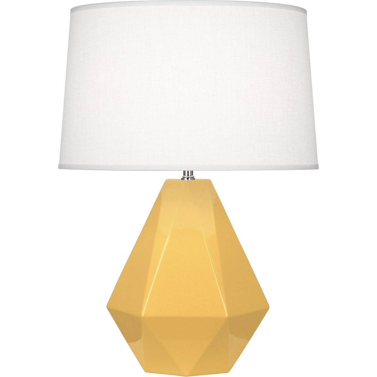 Robert Abbey  Sunset Delta Table Lamp in Sunset Yellow Glazed Ceramic SU930