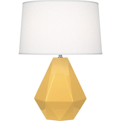 Robert Abbey  Sunset Delta Table Lamp in Sunset Yellow Glazed Ceramic SU930