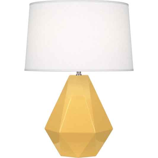 Robert Abbey  Sunset Delta Table Lamp in Sunset Yellow Glazed Ceramic SU930