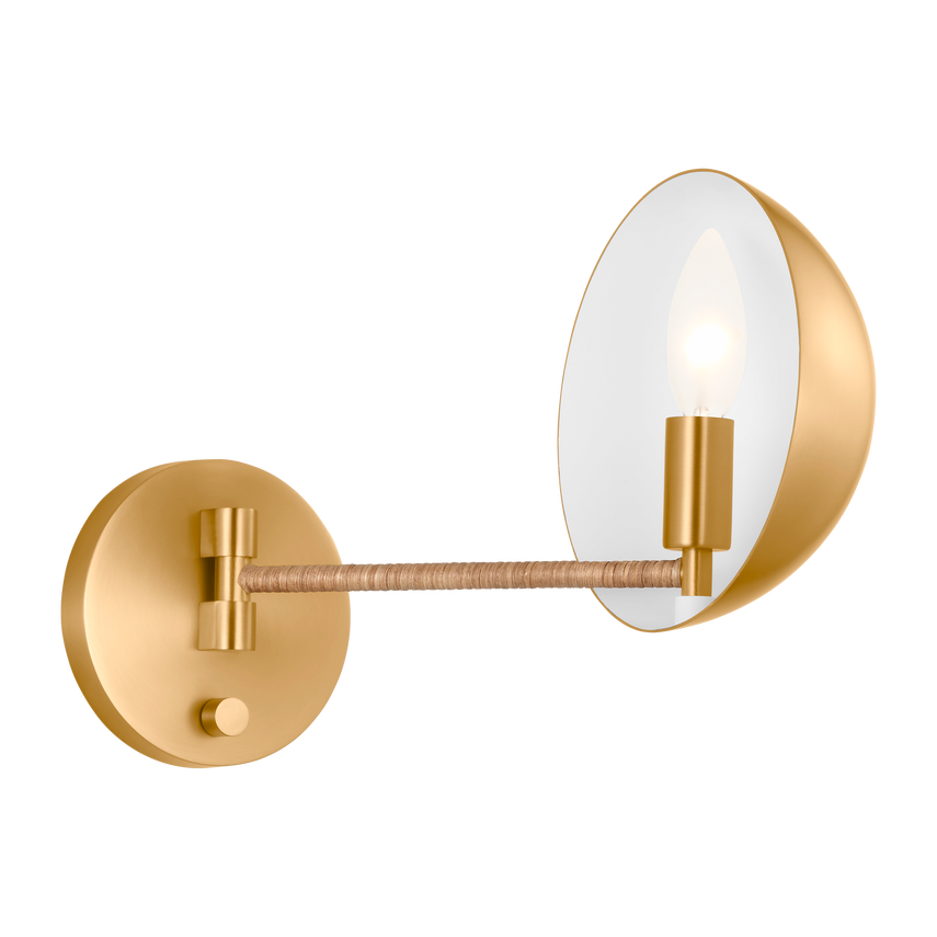 Visual Comfort Studio Christiane Lemieux Balleroy Medium Sconce in Burnished Brass LXW1071BBS