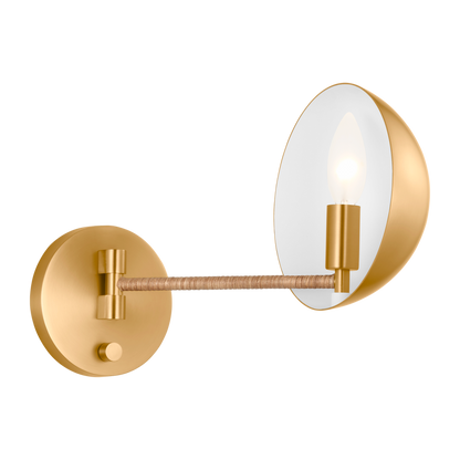 Visual Comfort Studio Christiane Lemieux Balleroy Medium Sconce in Burnished Brass LXW1071BBS