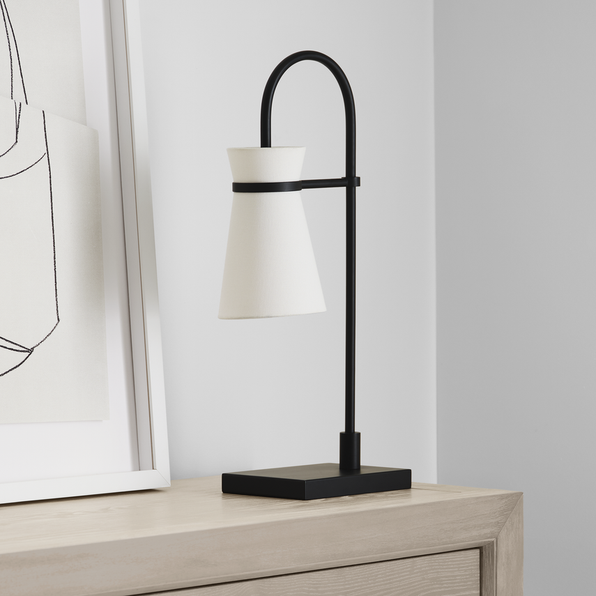 Visual Comfort Studio Drew & Jonathan Binx Medium Task Table Lamp in Midnight Black DJT1081MBK1