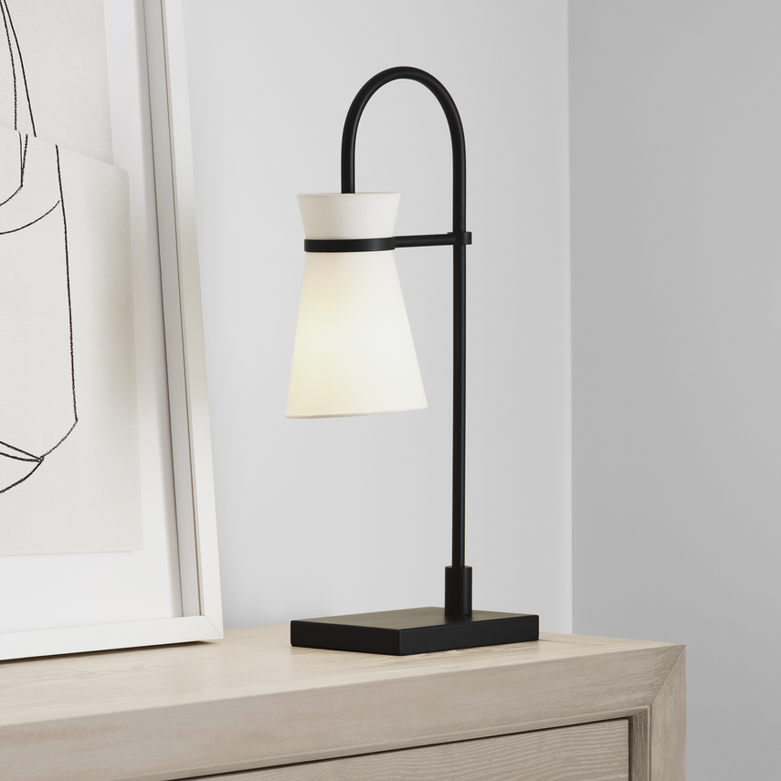 Visual Comfort Studio Drew & Jonathan Binx Medium Task Table Lamp in Midnight Black DJT1081MBK1