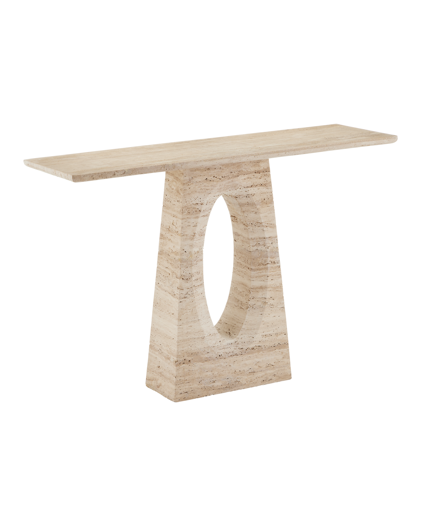 Currey & Co. Demi Travertine Console Table 3000-0286