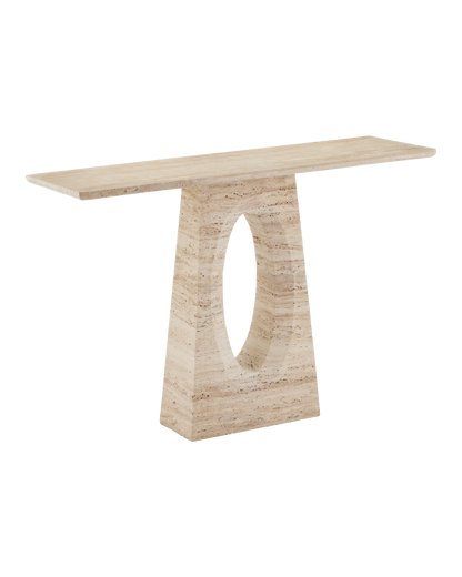 Currey & Co. Demi Travertine Console Table 3000-0286