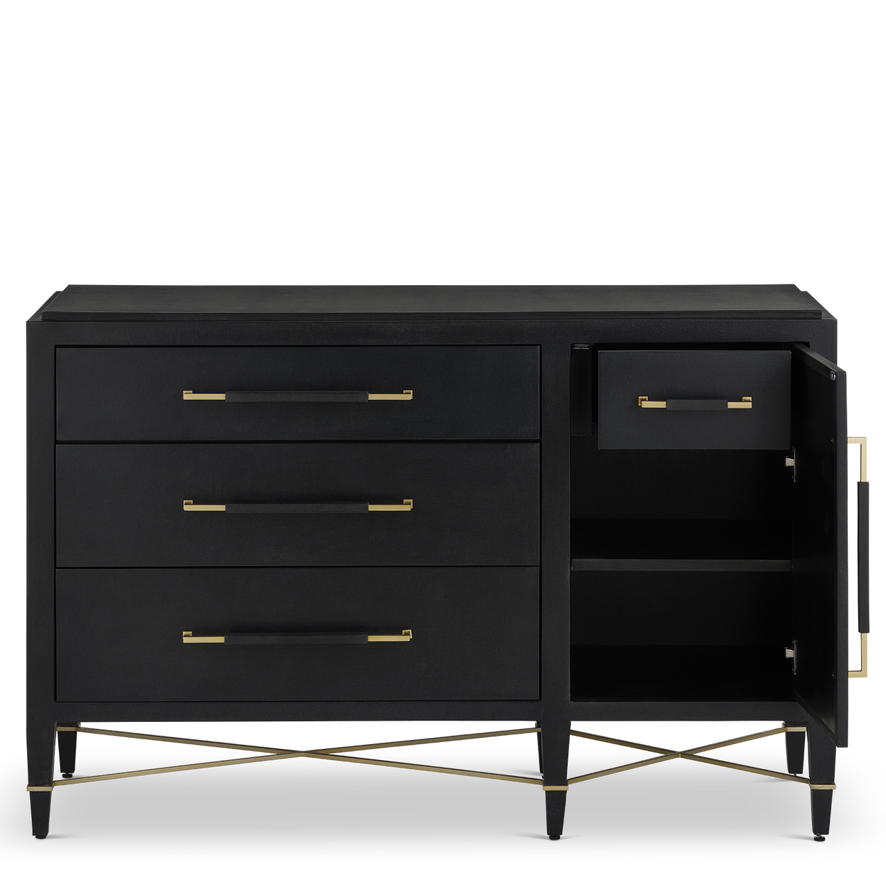 Currey & Co. Verona Black Three-Drawer Chest 3000-0250