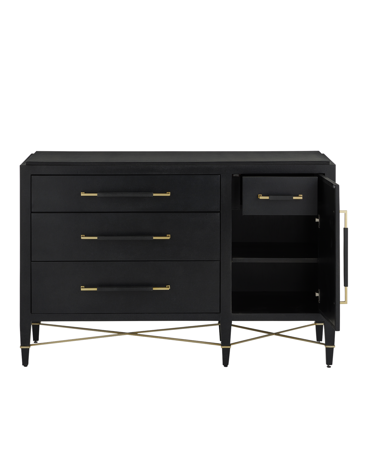 Currey & Co. Verona Black Three-Drawer Chest 3000-0250