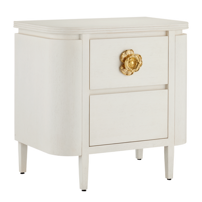 Currey & Co. Briallen White Nightstand 3000-0279