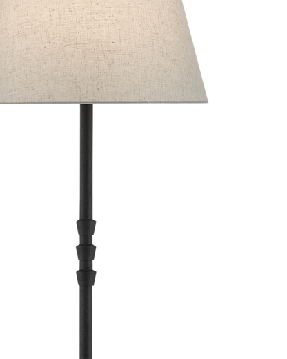 Currey & Co. Lohn Black Floor Lamp 8000-0049