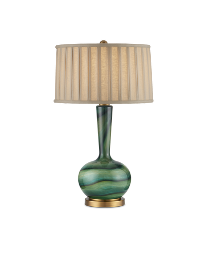 Currey & Co Lamartine Table Lamp in Green/Antique Brass 6000-0925