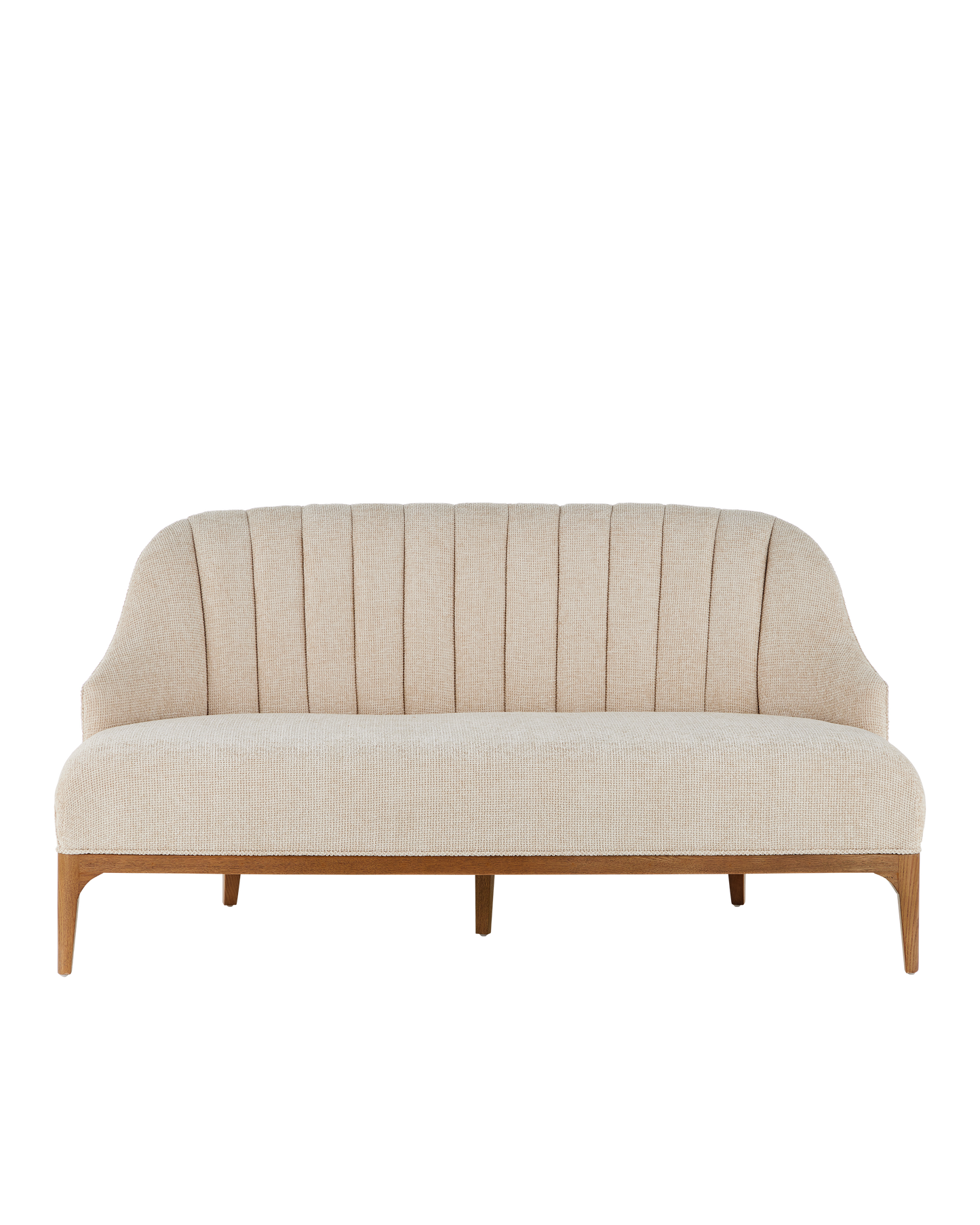 Currey & Co. Inga Settee, Crhom Nona Oatmeal 7000-0772