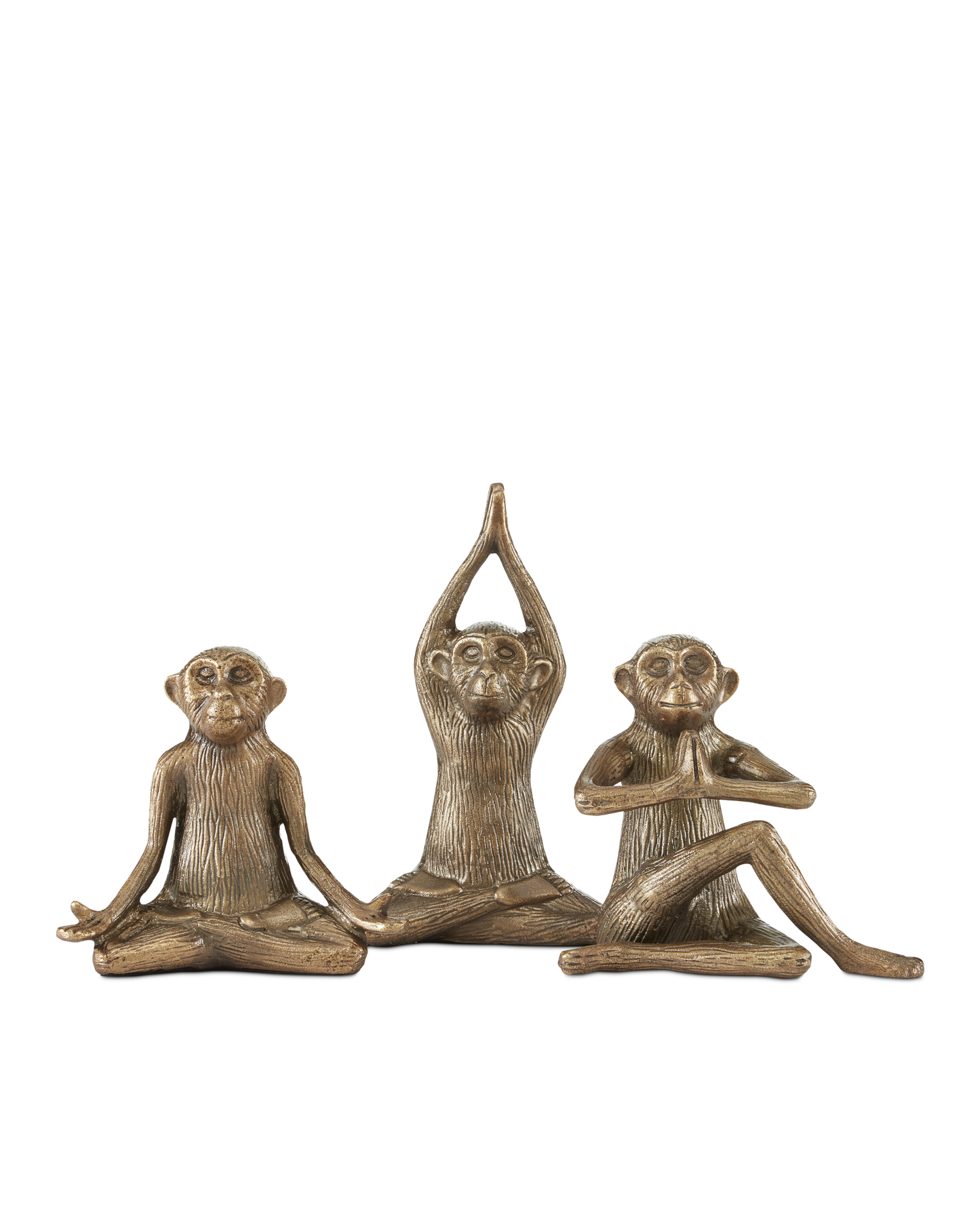 Currey & Co. Zen Brass Monkey Set of 3 1200-0518