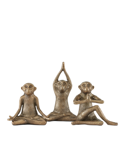 Currey & Co. Zen Brass Monkey Set of 3 1200-0518