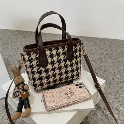 Dahlia Fashion Houndstooth Handbag and Shoulder Bag Checkerboard