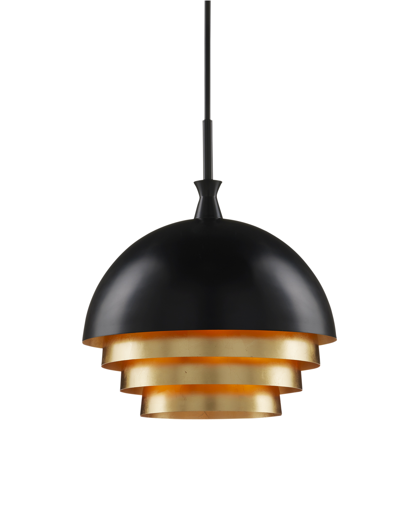 Currey & Co. Salviati Large Black & Gold Pendant 9000-1075