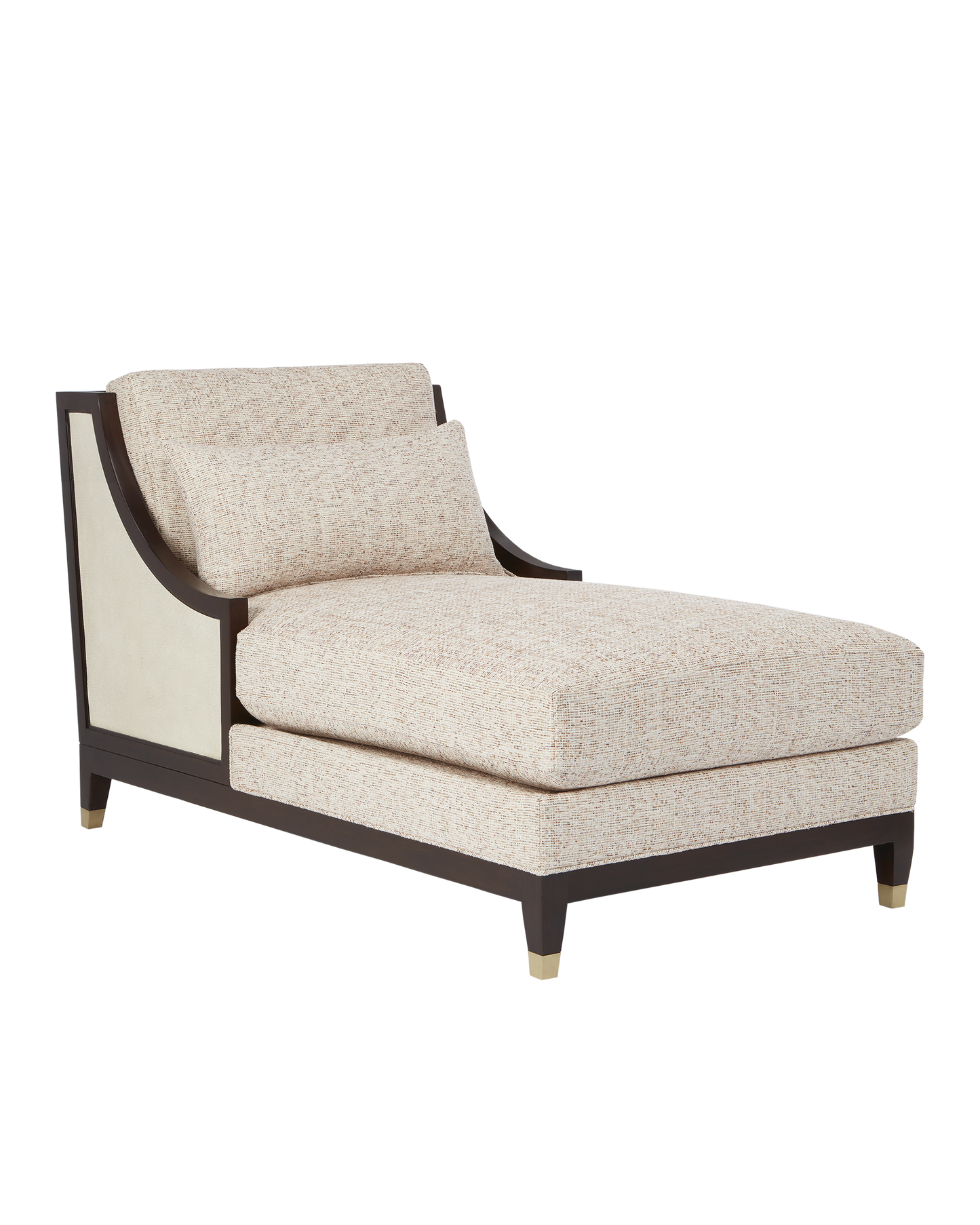 Currey & Co. Evie Walnut Chaise, Fava Rosada 7000-0442