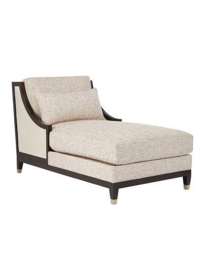 Currey & Co. Evie Walnut Chaise, Fava Rosada 7000-0442