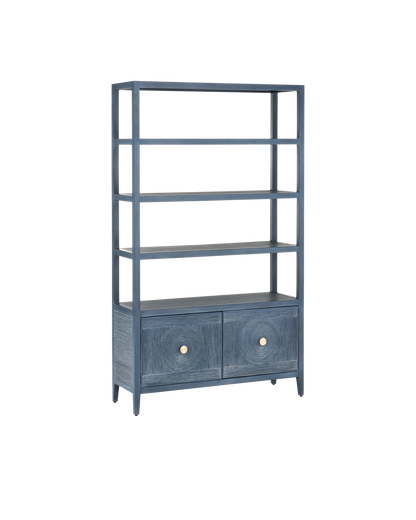 Currey & Co. Santos Vintage Navy Storage Etagere 3000-0265