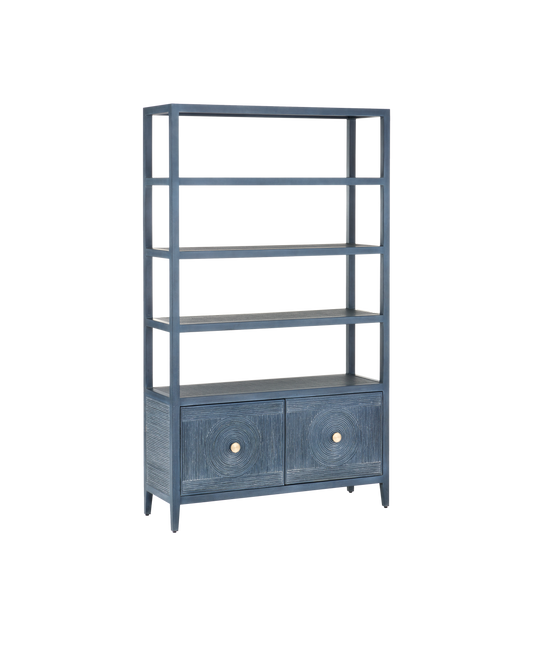 Currey & Co. Santos Vintage Navy Storage Etagere 3000-0265