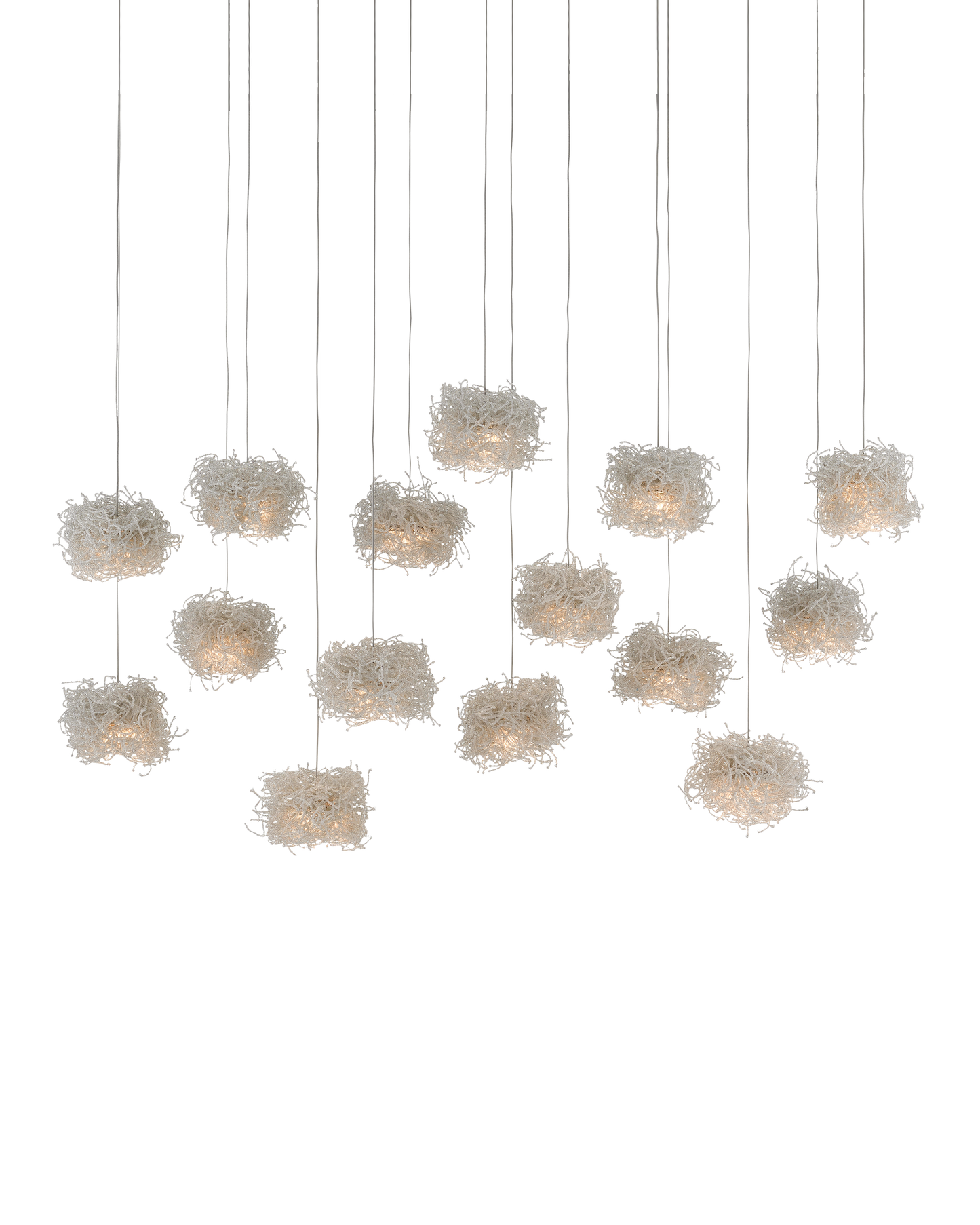 Currey & Co. Birds Nest 15-Light Linear Multi-Drop Pendant 9000-0699