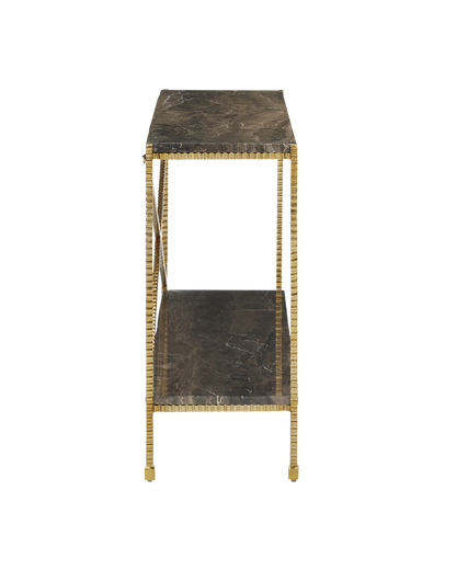 Currey & Co. Flying Marble Gold Console Table 4000-0173