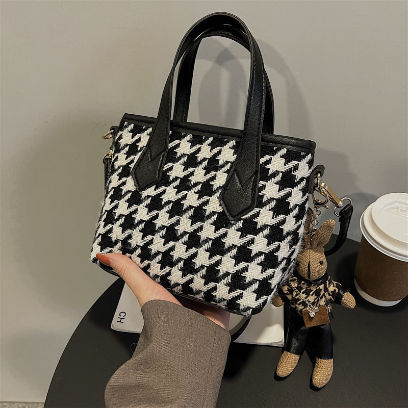 Dahlia Fashion Houndstooth Handbag and Shoulder Bag Checkerboard