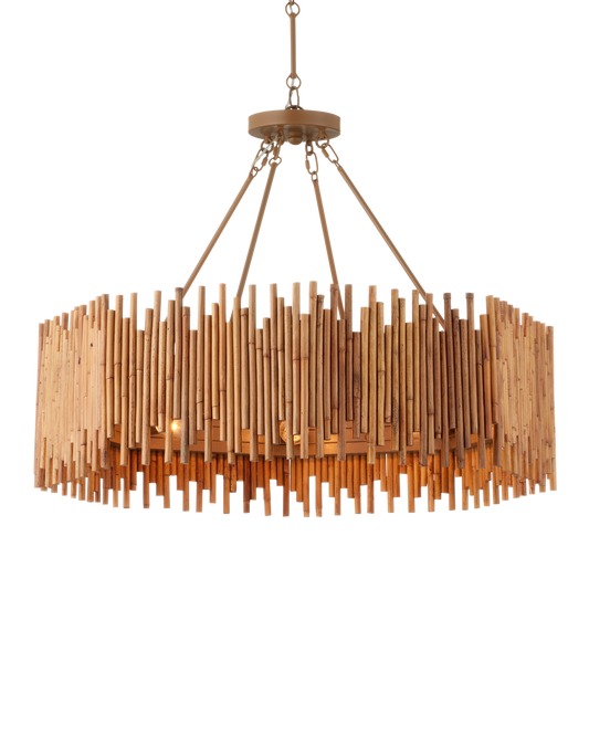 Currey & Co Teahouse Chandelier in Natural/Khaki 9000-1208