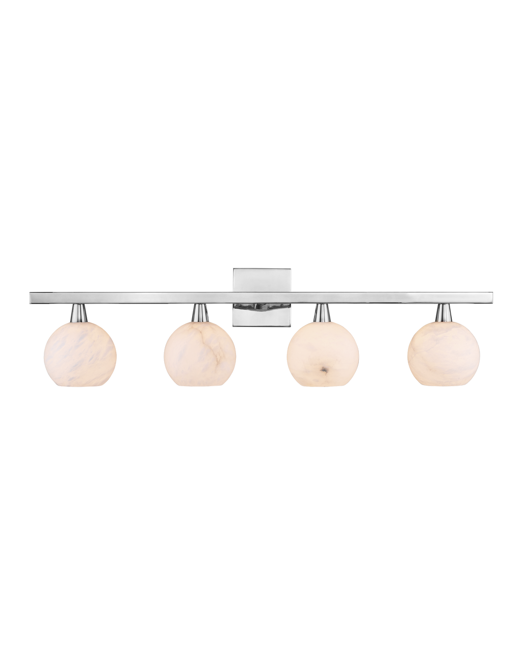 Currey & Co Bombelles Nickel Bath Bar in Polished Nickel/Natural 5800-0037