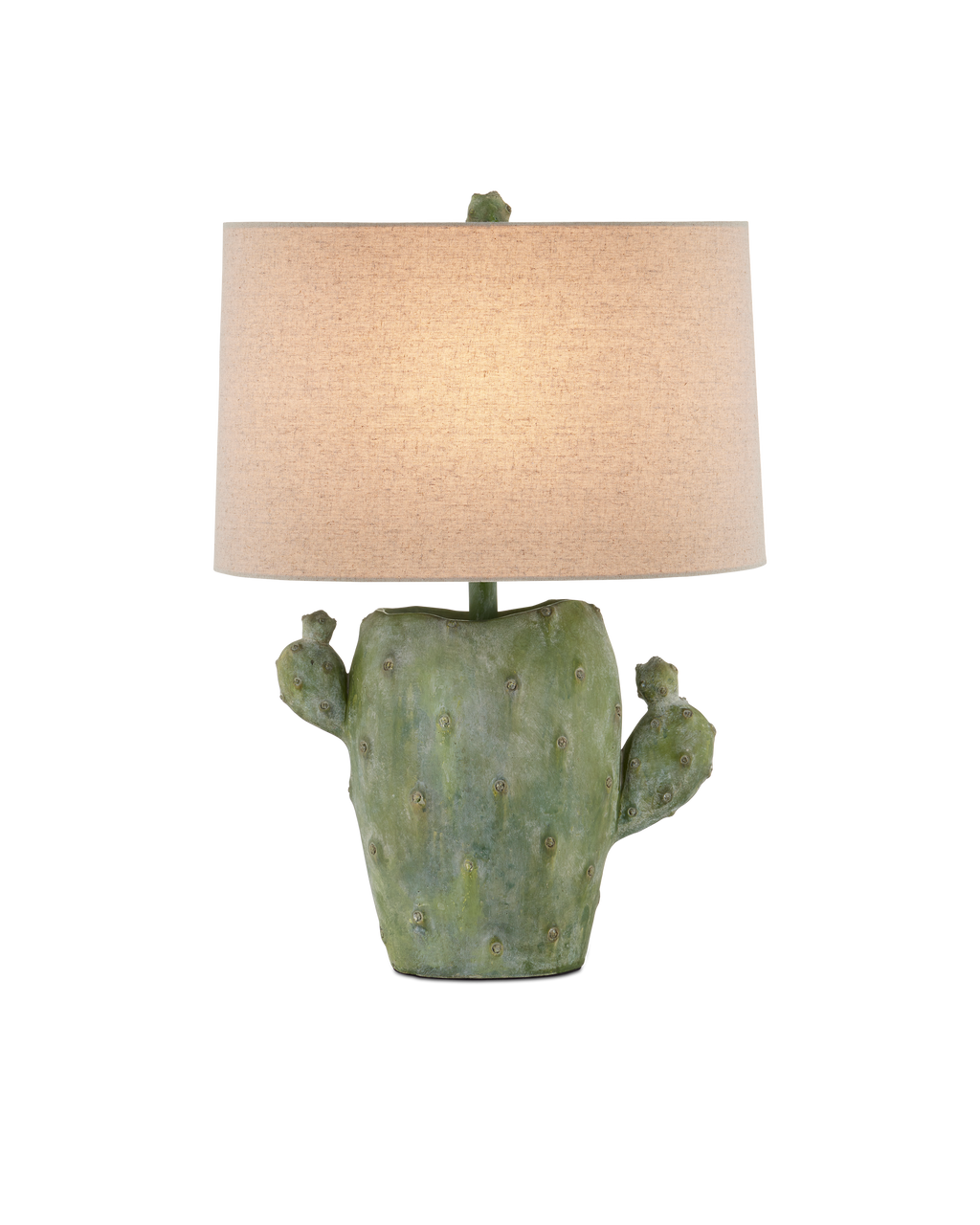 Currey & Co Cactus Table Lamp in Antiqued Green 6000-0929