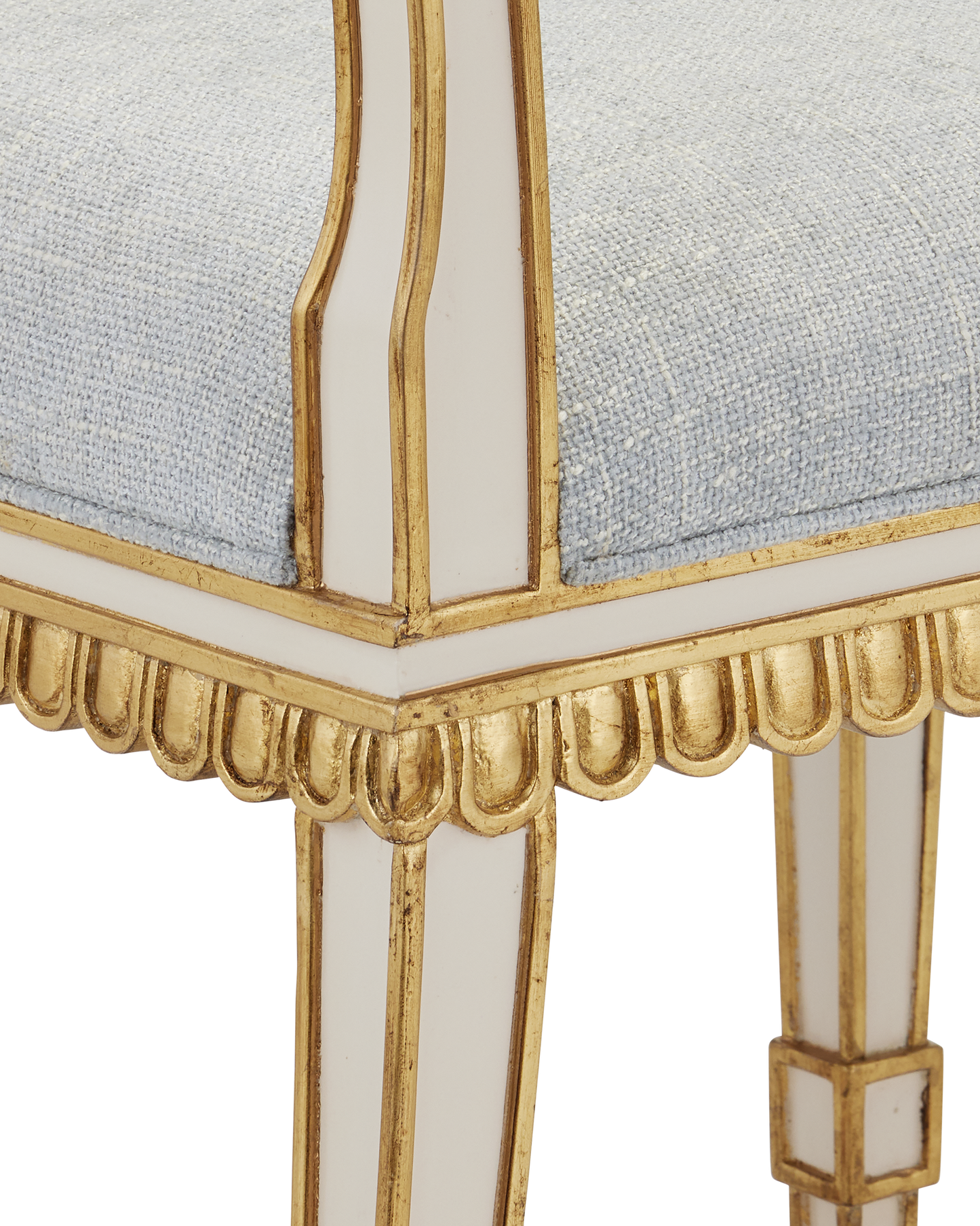 Currey & Co. Upholstered Ines Ivory Dining Chair, Mixology Moonstone 7000-0153