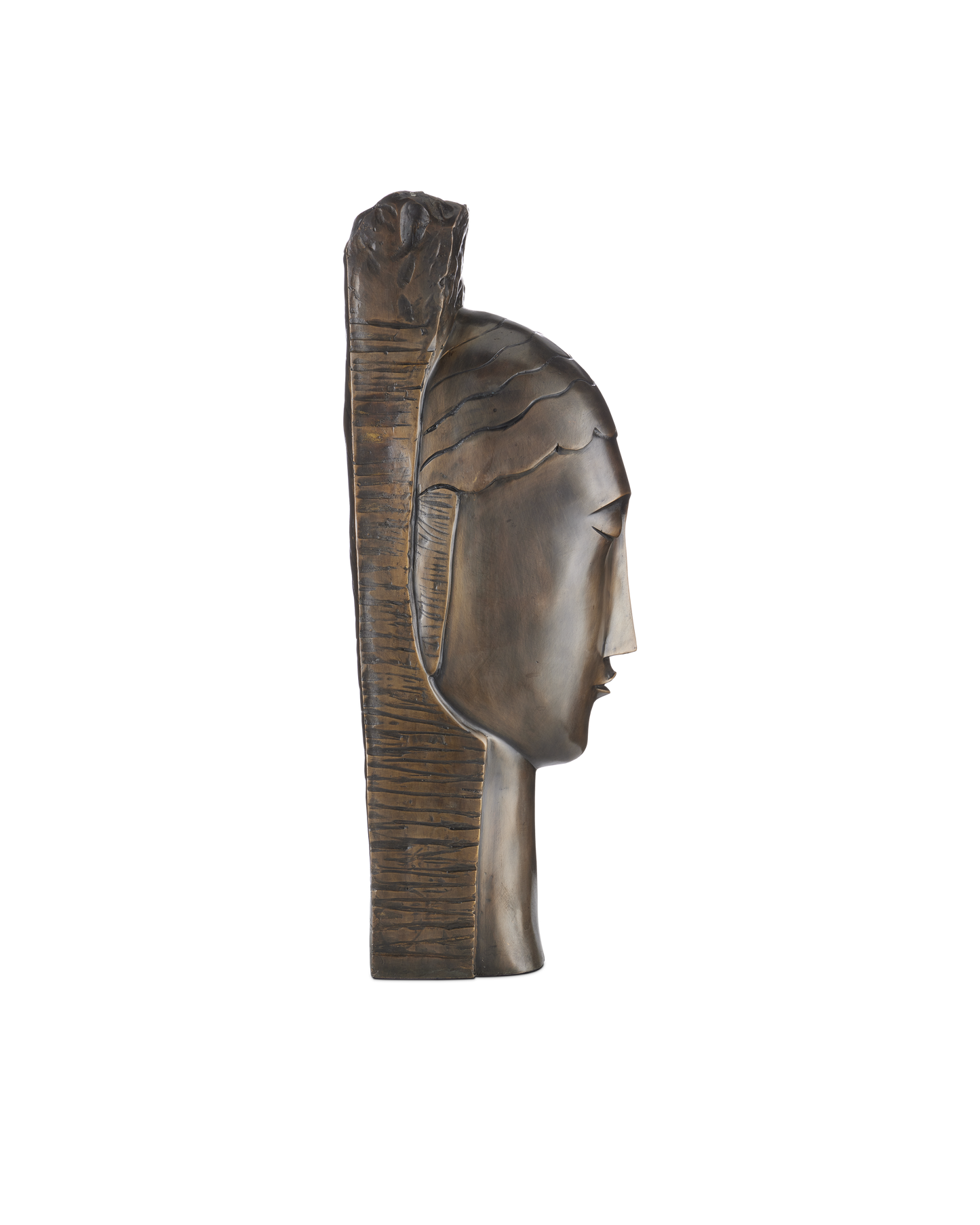 Currey & Co. Art Deco Head Bronze 1200-0598