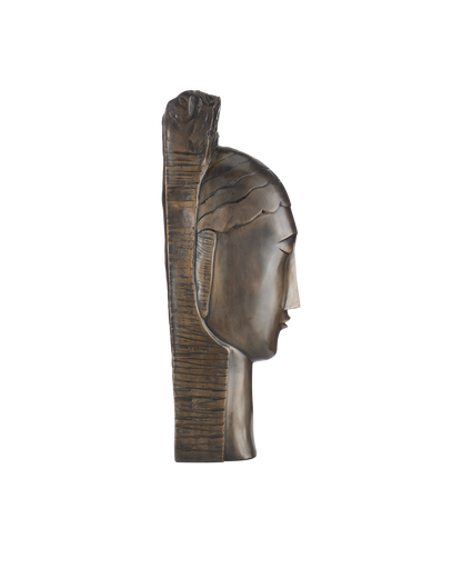 Currey & Co. Art Deco Head Bronze 1200-0598