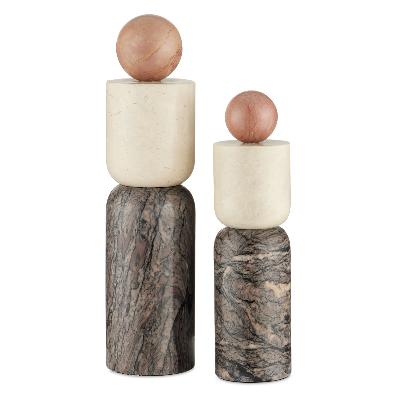 Currey & Co. Moreno Marble Objects Set of 2 1200-0817