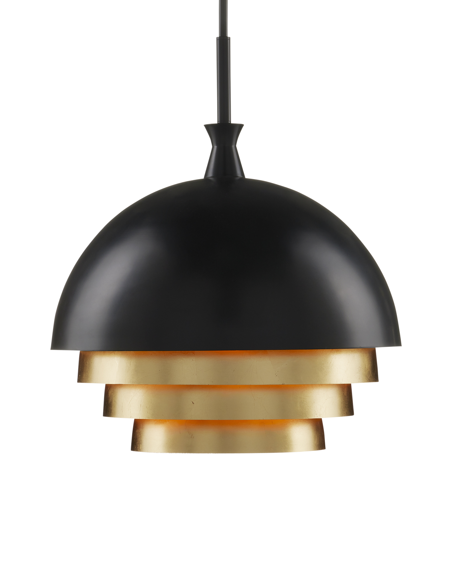 Currey & Co. Salviati Large Black & Gold Pendant 9000-1075