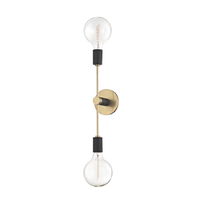 SPECIAL BUY: Mitzi 2 Light Wall Sconce in Aged Brass/Black H178102-AGB/BK