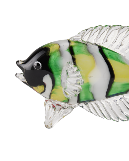 Currey & Co. Rialto Green Glass Fish Set of 2 1200-0564